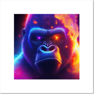 Fiery Gorilla Posters and Art